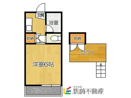 ウエルネス下原(1K/1階)の間取り写真