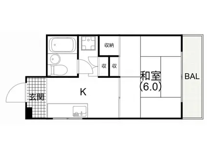 豊島マンション(1K/3階)の間取り写真