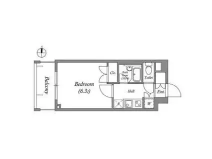 ステーションフロント両国(1K/6階)の間取り写真