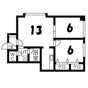セラヴィ39(2LDK/3階)の間取り写真
