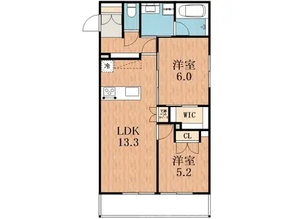 & FUMINOSATO(2LDK/2階)の間取り写真