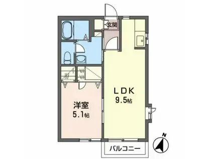 グランドワール・スズキ(1LDK/2階)の間取り写真