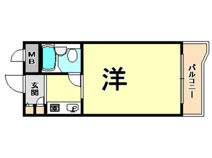 ジョイフル武庫之荘I(1K/3階)の間取り写真