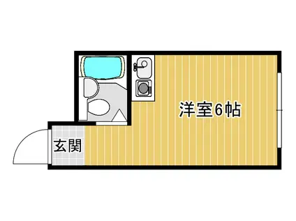 ロイヤル野里(ワンルーム/4階)の間取り写真