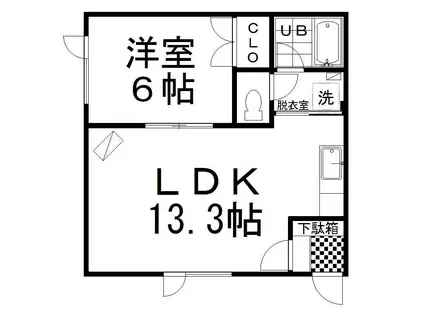 MAISON VILLEFAIREII(1LDK/1階)の間取り写真