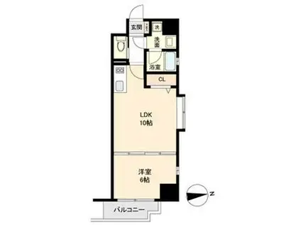 H-F名駅北レジデンスイースト(1LDK/2階)の間取り写真