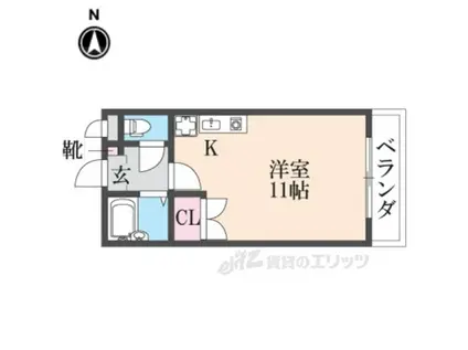 パティオ香里園東(ワンルーム/2階)の間取り写真