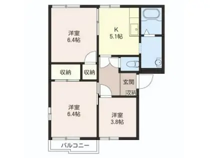 ハイムナカミチC(3K/1階)の間取り写真