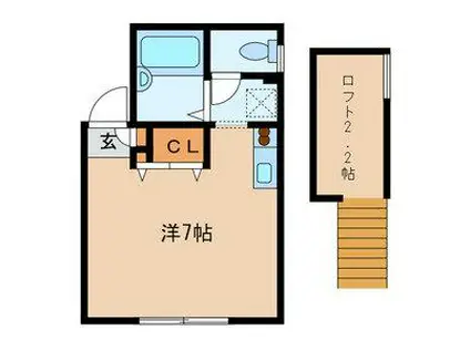 SION 吉町(ワンルーム/2階)の間取り写真