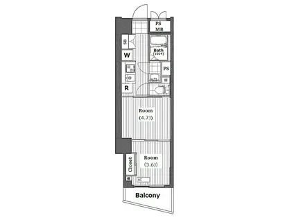 ライオンズマンション大山金井町(1DK/1階)の間取り写真