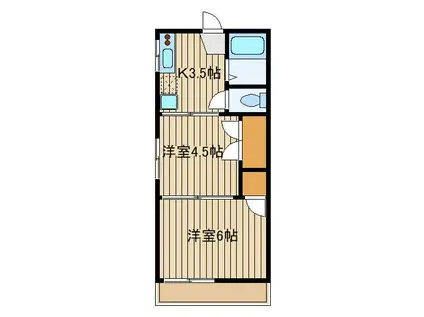 さつき荘(2K/2階)の間取り写真