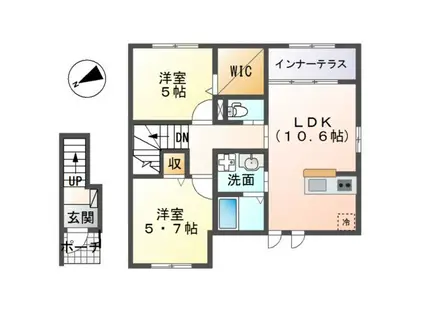 STハイムII(2LDK/2階)の間取り写真