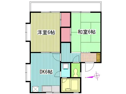 ドミールフィーロI(2DK/2階)の間取り写真