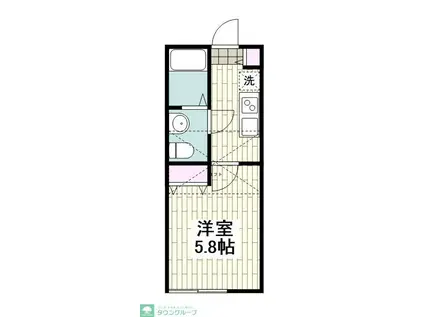 富岡西3丁目アパート(1K/2階)の間取り写真