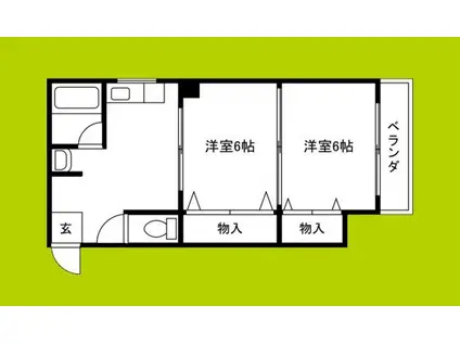 ホルムグランデ帝塚山(2LDK/2階)の間取り写真