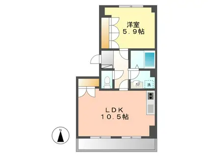 グランディール(1LDK/2階)の間取り写真