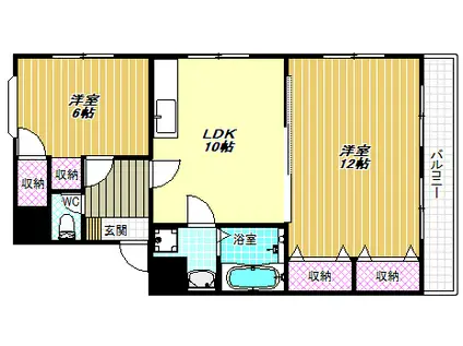峰塚マンション(2LDK/3階)の間取り写真
