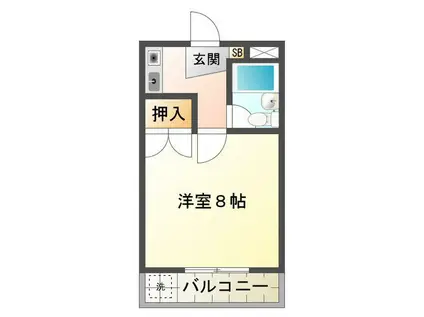 レジデンス中之池(1K/3階)の間取り写真