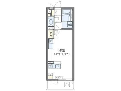 エクセルアサヒVI(ワンルーム/2階)の間取り写真