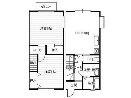 エルベ加賀野(2LDK/1階)の間取り写真