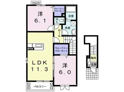 ファインステート(2LDK/2階)の間取り写真