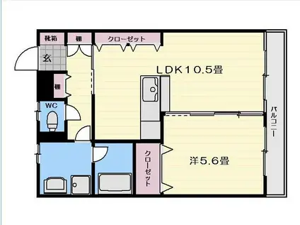 キャビンコート(1LDK/3階)の間取り写真