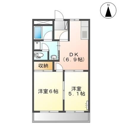 パティオ21(2DK/2階)の間取り写真
