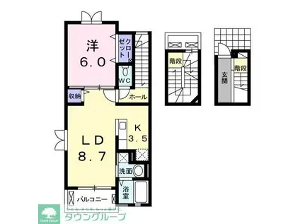 シェーネ(1LDK/3階)の間取り写真