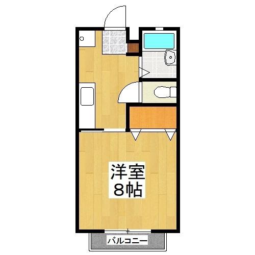 コスモス・インハイツB(1K/1階)の間取り写真