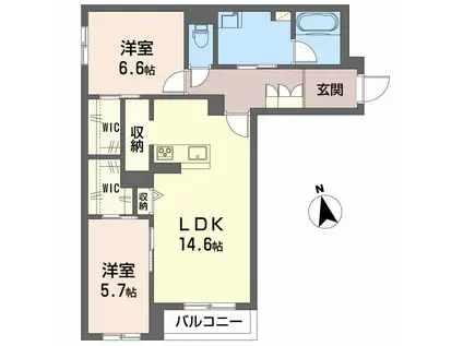 ARISTIO(2LDK/2階)の間取り写真