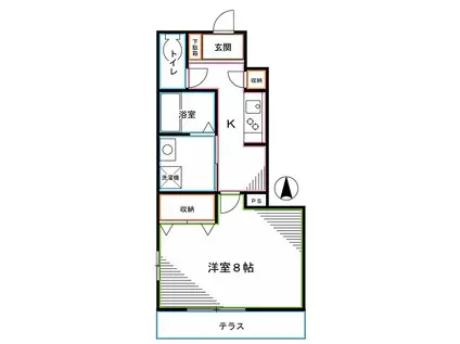 プリエ国分寺(1K/1階)の間取り写真