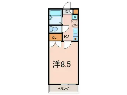 LA EST MAISON(1K/2階)の間取り写真