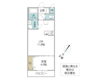 THE KASHIWANOHA II(1LDK/3階)の間取り写真