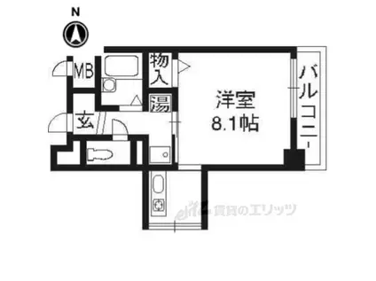 レスパスエラン(1K/4階)の間取り写真