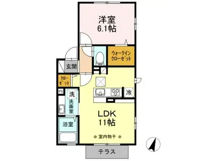 ESTATE(1LDK/1階)の間取り写真
