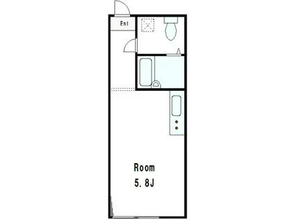 デザイアレジデンス三軒茶屋(ワンルーム/2階)の間取り写真