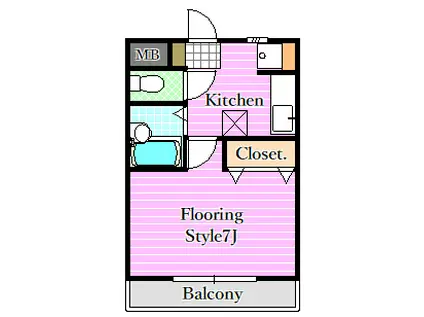ガーデンハウス文(1K/4階)の間取り写真