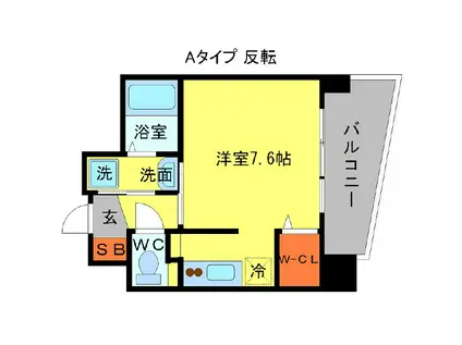 ウィスタリア京橋(1K/5階)の間取り写真