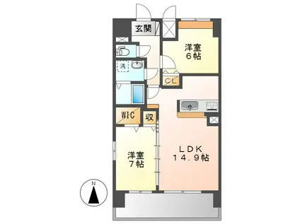 ケイマイティ(2LDK/10階)の間取り写真
