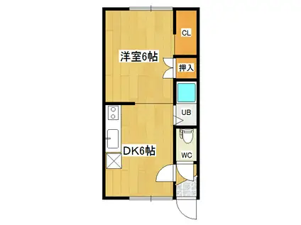 レストハウスコスモス(1DK/1階)の間取り写真