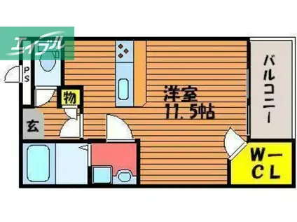 レオパレスファミーユII(1K/2階)の間取り写真