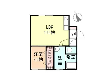 リフージョ太閤山III(1LDK/2階)の間取り写真