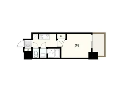 フォーリアライズ難波リアン(1K/3階)の間取り写真