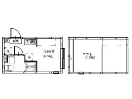 ハーモニーテラス練馬下石神井(ワンルーム/2階)の間取り写真