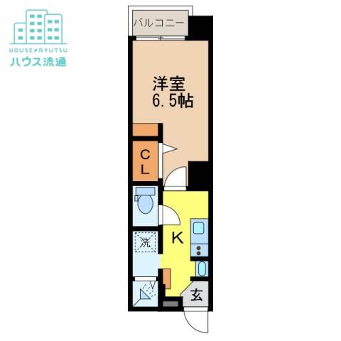 ヒルズ次男坊(1K/5階)の間取り写真