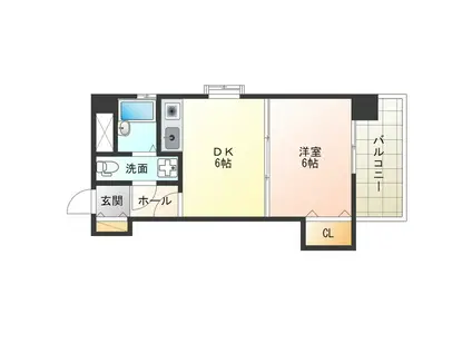 クリエイト本田(1DK/3階)の間取り写真