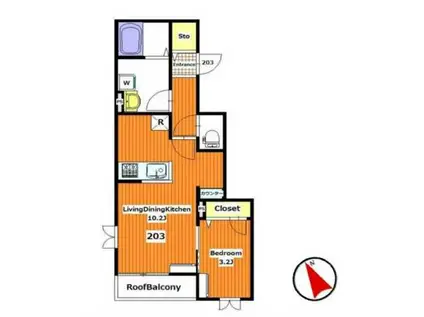 LAULEA LAWE(1LDK/2階)の間取り写真