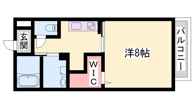グランドレイク東条(1K/1階)の間取り写真