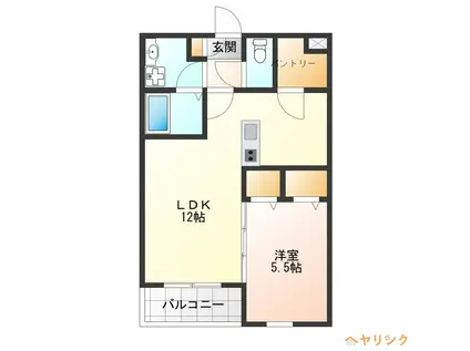 ジーメゾン枇杷島グランディール(1LDK/2階)の間取り写真