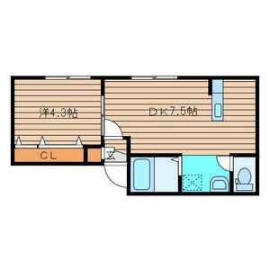 アイビーパレス34(1DK/1階)の間取り写真